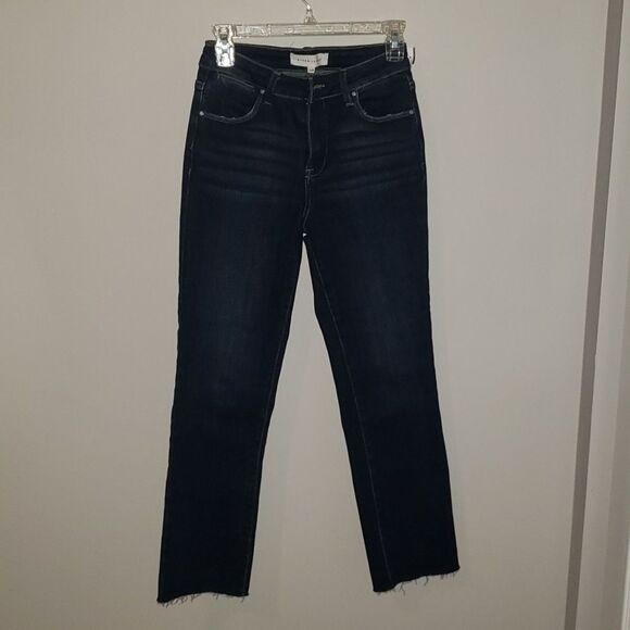 RISEN JEANS Womens sz 26 High Rise Straight Leg Ankle Dark Blue - Picture 1 of 7
